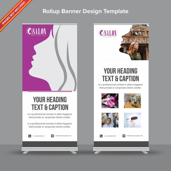 Çağdaş pembe ve gri Rollup Banner