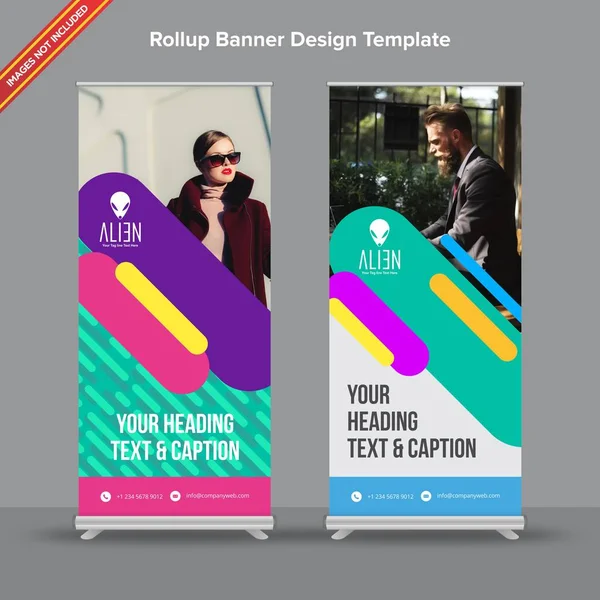 Trending Rollup Banner with Multicolor Parallel Lines — Stock Vector