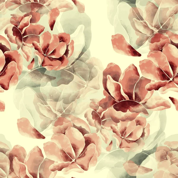 Opdrukken Abstract Bloem Met Delicate Bloemblaadjes Mix Naadloze Terugkeerpatroon Digitale — Stockfoto