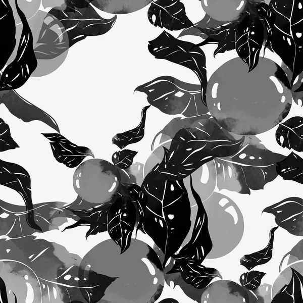 Импринты Яблок Безумной Смеси Деревьев Повторяют Бесшовный Рисунок Цифровой Ручной — стоковое фото
