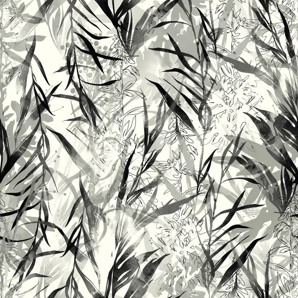Textured Leaves Seamless Pattern — Stock Photo, Image