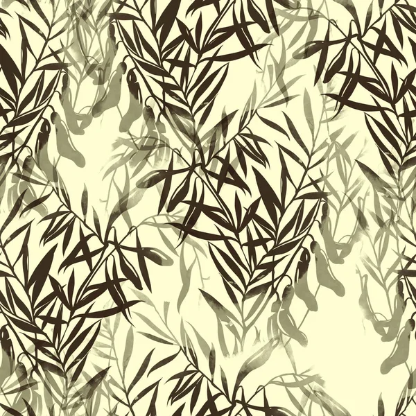 Текстуровані Листя Безшовний Візерунок — стокове фото