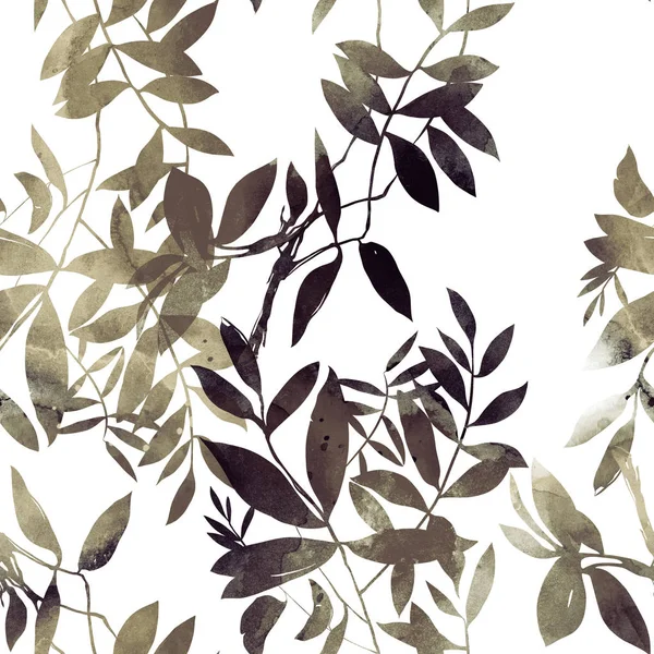 Strukturierte Blätter Nahtloses Muster — Stockfoto