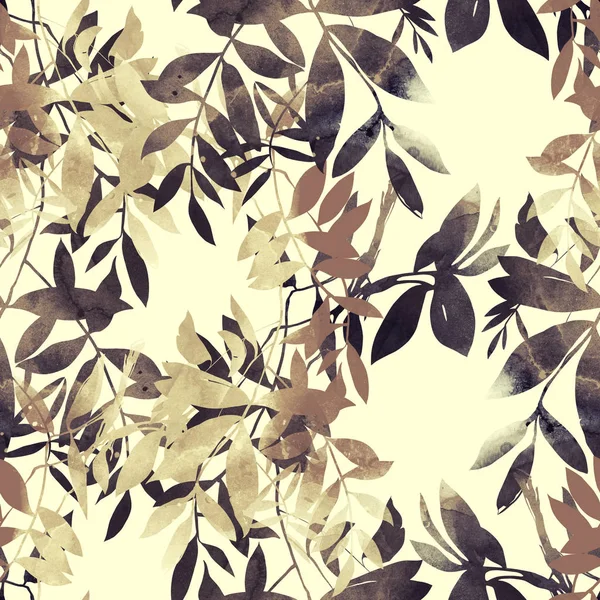 Folhas Texturizadas Padrão Sem Costura — Fotografia de Stock