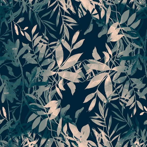 Textured Leaves Seamless Pattern — Stock Photo, Image