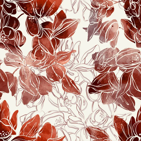 Abstrakt Texturerat Sömlös Blommönster — Stockfoto