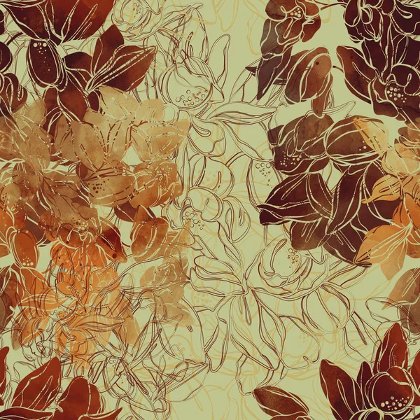 Abstract Floral Naadloze Structuurpatroon — Stockfoto