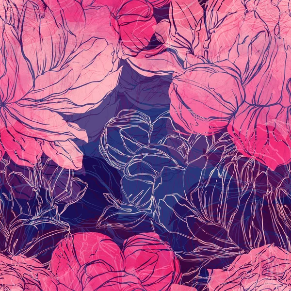 디지털 그린된 원활한 꽃잎의 인쇄물 — 스톡 사진