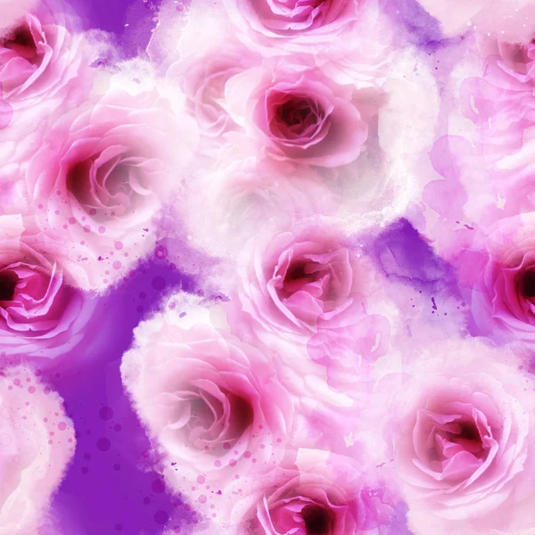 Immagine Digitale Con Texture Vernice Set Rose Opere Arte Tecnica — Foto Stock