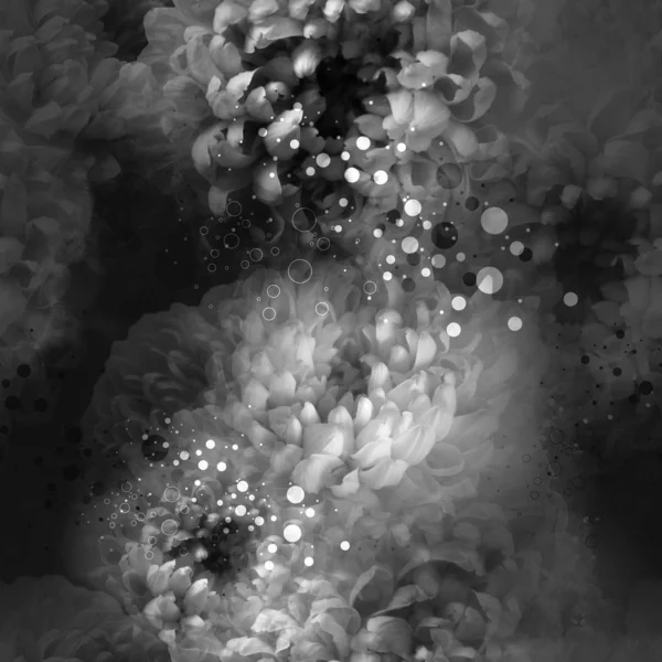 Foto Und Aquarell Nahtlose Muster Mit Chrysanthemen Digitale Mixed Media — Stockfoto