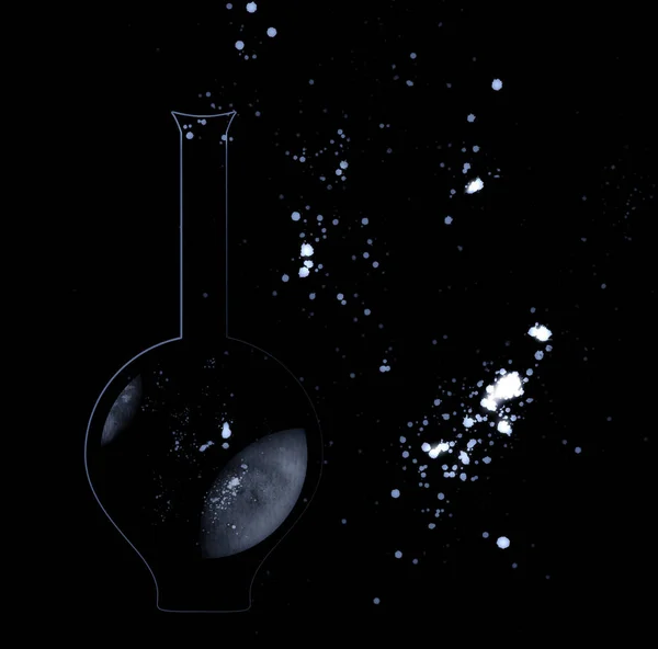 デジタル イラストの背景にボトル内部空間 — ストック写真