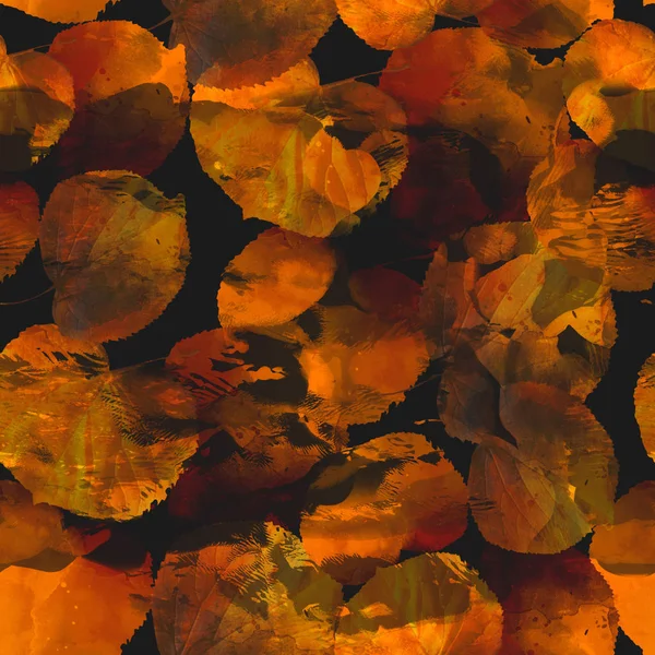Impressões Abstratas Folhas Outono Padrão Sem Costura — Fotografia de Stock