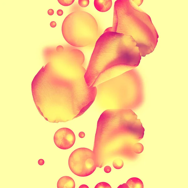 Digitales Handgezeichnetes Nahtloses Muster Mit Aquarell Streuperlen Und Rosenblättern — Stockfoto