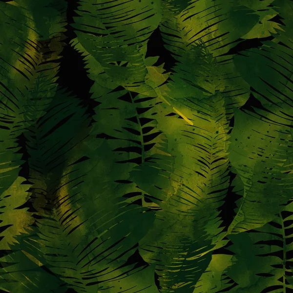 Soyut Tropikal Yapraklar Karıştırmak Diziniz Seamless Modeli Yineleyin Suluboya Ile — Stok fotoğraf