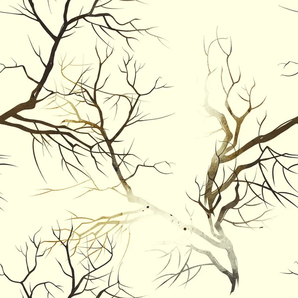 Сухие Ветви Деревьев Сохраняют Бесшовный Узор — стоковое фото