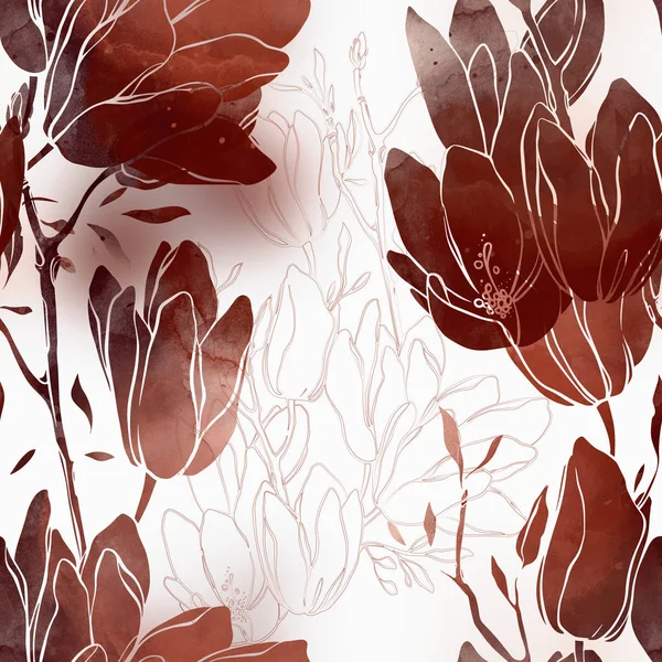 出版社フリージアの花は 繰り返しのシームレスなパターンをミックスします デジタル手描き水彩テクスチャ画像 ミクスト メディア — ストック写真