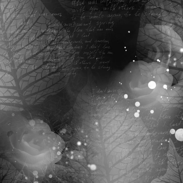 失われた愛の手紙 文字や花のスクラップ ブックの背景 ミクスト メディア作品 繊維装飾やデザイン モチーフ — ストック写真