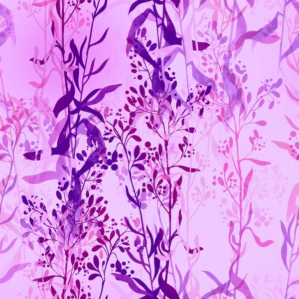 Abdrücke Blühenden Grasmischung Wiederholen Nahtlose Muster Digitales Handgezeichnetes Bild Mit — Stockfoto