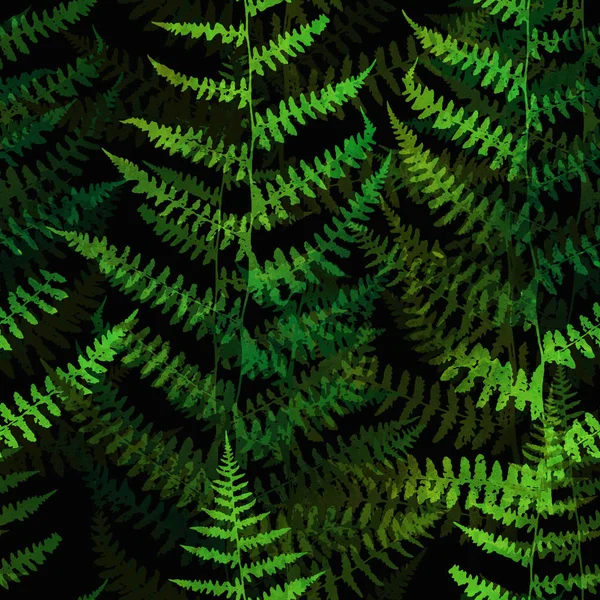 Seamless Pattern Imprints Fern Leaves Digital Watercolour Texture — Stock Photo, Image