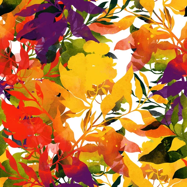 Meadow Květiny Bezproblémový Vzor Digitální Čáry Ručně Kreslený Obrázek Akvarelovou — Stock fotografie