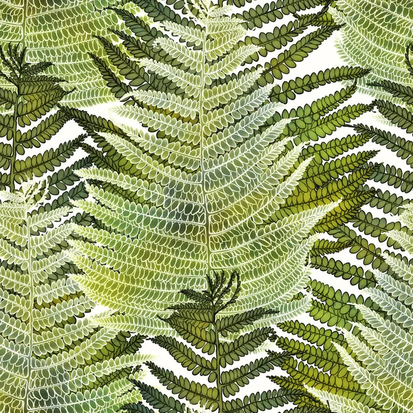 Imprints Fern Leaves Seamless Pattern Digital Lines Hand Drawn Picture — Stock Photo, Image