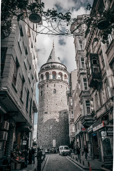Вид Вежу Галата Турецькому Місті Стамбул Ландшафт Історичної Частини Міста — стокове фото