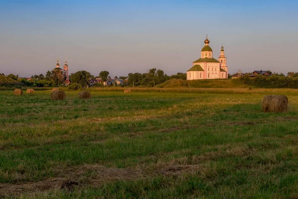 Architektura Miasta Suzdal Latem Słonecznej Pogodzie Rosyjska Wioska — Zdjęcie stockowe