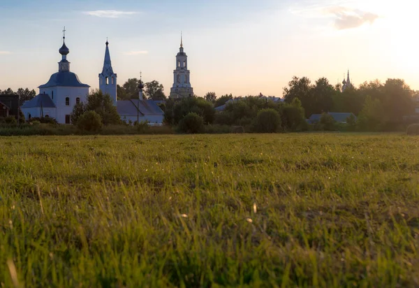 Architektura Miasta Suzdal Latem Słonecznej Pogodzie Rosyjska Wioska — Zdjęcie stockowe