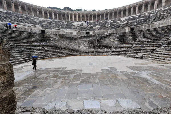 Aspendos Pamphylia Turcja Marzec 2015 Teatr Jest Uważane Najlepiej Zachowane — Zdjęcie stockowe