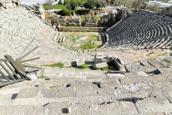 Largest Greco Roman Theater Lycia Rebuilt 141 Earthquake Greek Foundation — Stock Photo, Image