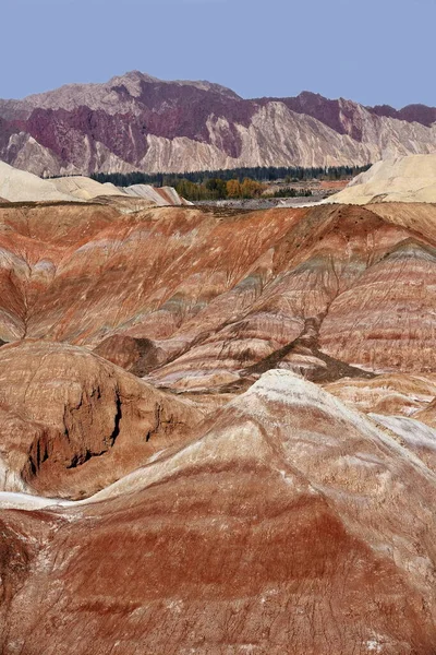 Spectaculaire Coloré Rouillé Grès Siltstone Reliefs Zhangye Danxia Red Cloud — Photo