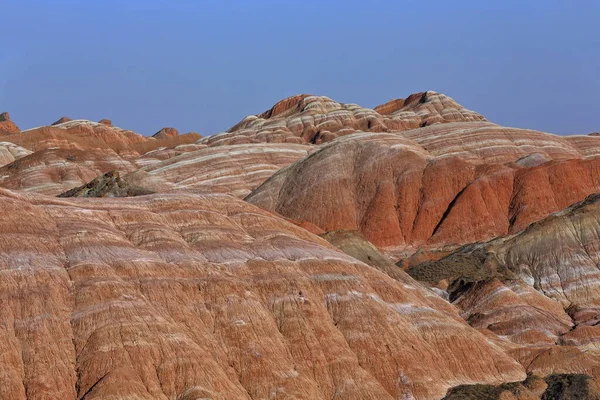 Spectaculaire Coloré Rouillé Grès Siltstone Reliefs Zhangye Danxia Red Cloud — Photo