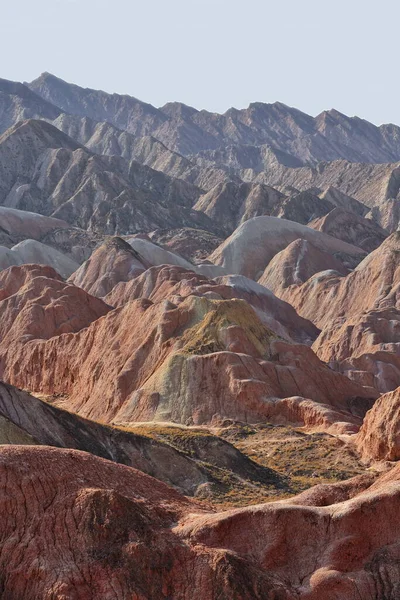 Spettacolare Arenaria Colorata Arrugginita Siltstone Landforms Zhangye Danxia Red Cloud — Foto Stock