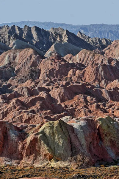 Zhangye Danxia Red Cloud Nnal Geológiai Park Úgynevezett Szivárvány Hegység — Stock Fotó