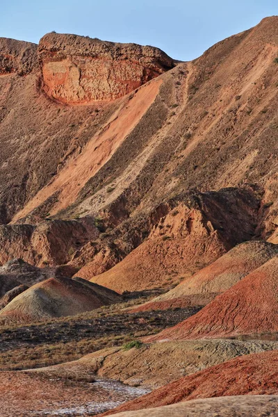 Spectaculaire Coloré Rouillé Grès Siltstone Reliefs Zhangye Danxia Red Cloud — Photo