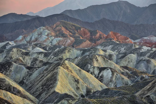 Spectaculaire Coloré Rouillé Grès Siltstone Reliefs Zhangye Danxia Red Cloud — Photo