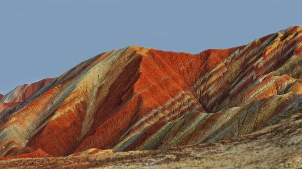 Zhangye Danxia Red Cloud Nnal Geológiai Park Úgynevezett Szivárvány Hegység — Stock Fotó