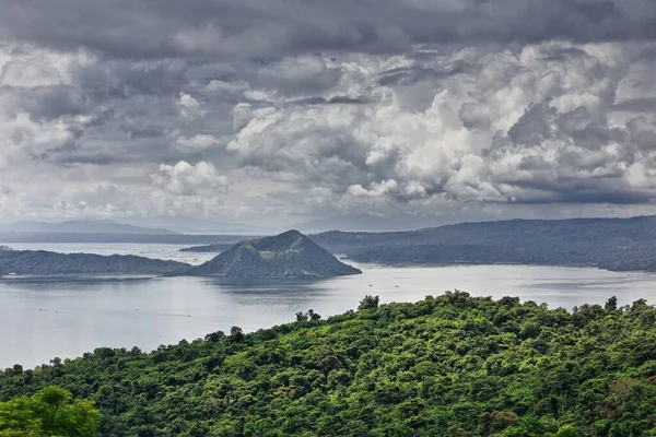 Wards Utsikt Över Taal Caldera Sjön Och Vulkanen Island Med — Stockfoto