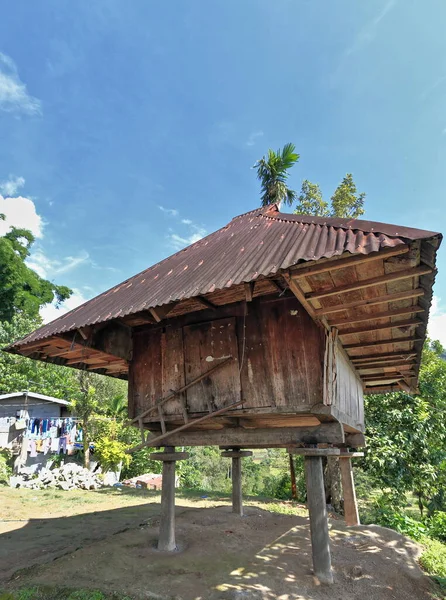 Arquitectura Vernácula Filipina Madera Granero Bambú Levantado Cuatro Postes Para — Foto de Stock
