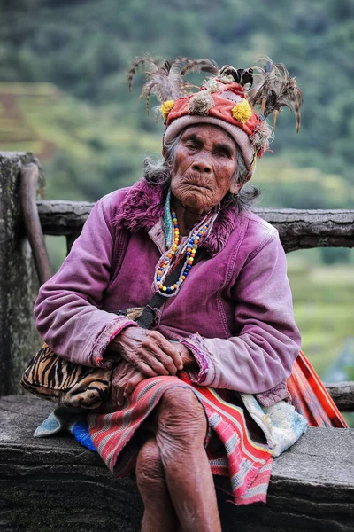 Banaue Filipinas Outubro 2016 Alguns Idosos Ifugaos Homens Mulheres Ainda — Fotografia de Stock