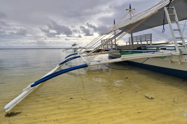 Deck Balangay Bangka Duplo Outrigger Barco Para Uso Turístico Dos — Fotografia de Stock