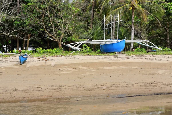 Copse Extremo Sur Sugar Beach Con Palmera Coco Barcos Bangka — Foto de Stock