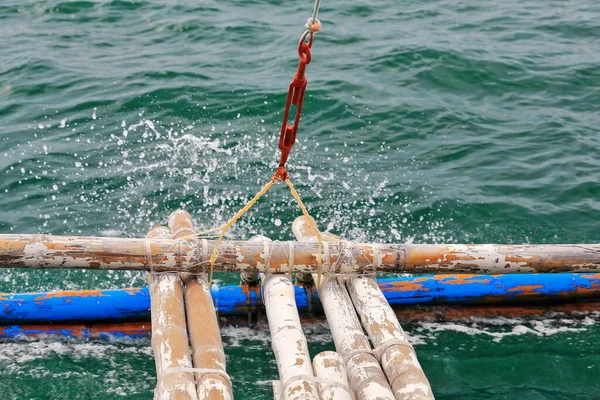 Ausleger Der Von Einem Philippinischen Bangka Boot Ausgeht Und Als — Stockfoto