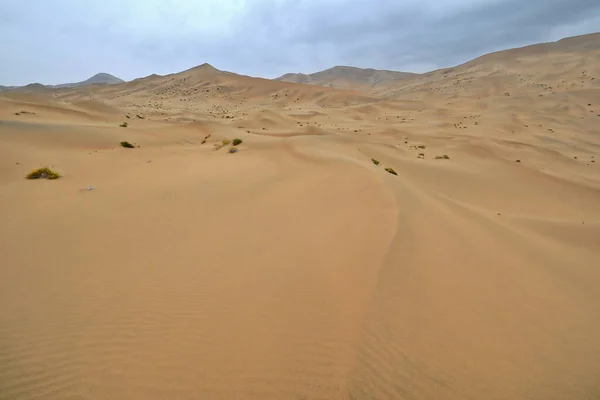 Цепи Движущихся Стационарных Песчаных Дюн Покрывают Пустыню Бадайн Джаран Некоторые — стоковое фото