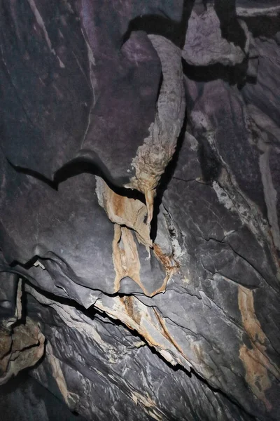 Rock Formations Grey Limestone Speleogens Reddish Speleothems Incipient Stalactites Paul — Stock Photo, Image