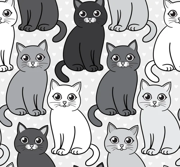 抽象滑稽的猫 矢量无缝模式 Eps8 — 图库矢量图片