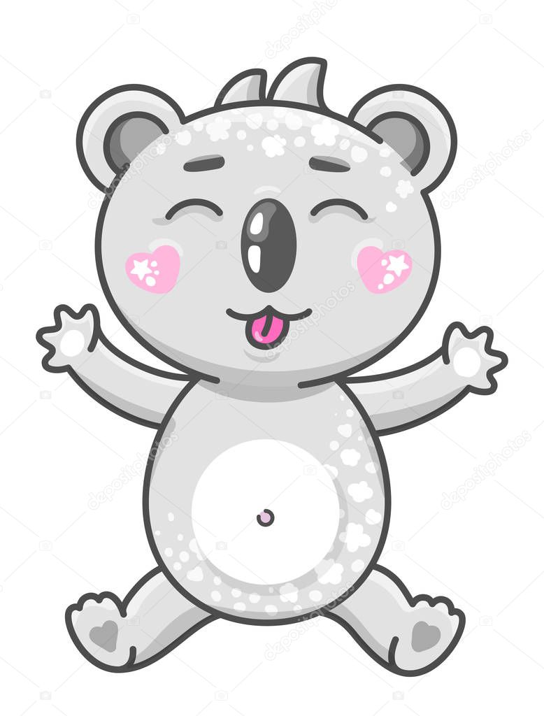 <b>Cute</b> koala <b>cartoon</b> vector illustration. Smiling <b>baby</b> animal koala in ...