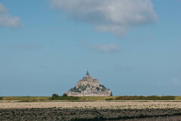 beautiful view of famous mont saint michel, normandy, france 