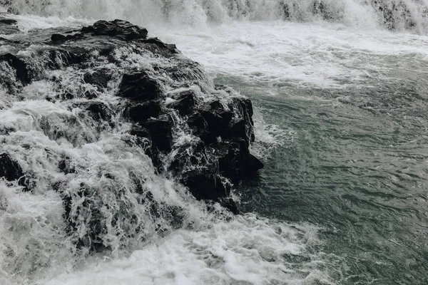 Letecký Pohled Krásné Horské Řeky Tekoucí Islandu — Stock fotografie