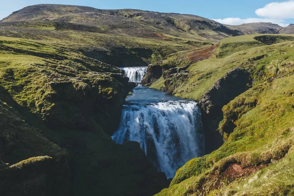 Vista Aérea Del Río Skoga Que Fluye Por Las Tierras — Foto de Stock